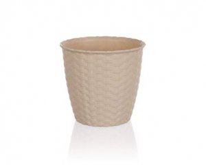 Kvetník RATTAN 14 cm, creamy