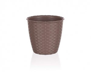 VETRO PLUS Květináč RATTAN, 14 cm, světle hnědý
